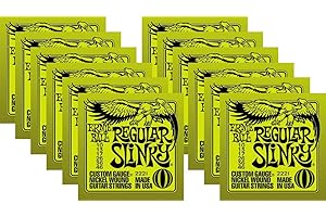 Ernie Ball Regular Slinky Custom Gauge Nickel Wound Guitar String - Set.010 - .046 (12 Pack)