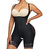 Nebility Fajas Colombianas Bodysuit Shapewear for Women Tummy Control Body Shaper Postpartum Butt Lifter with Zipper