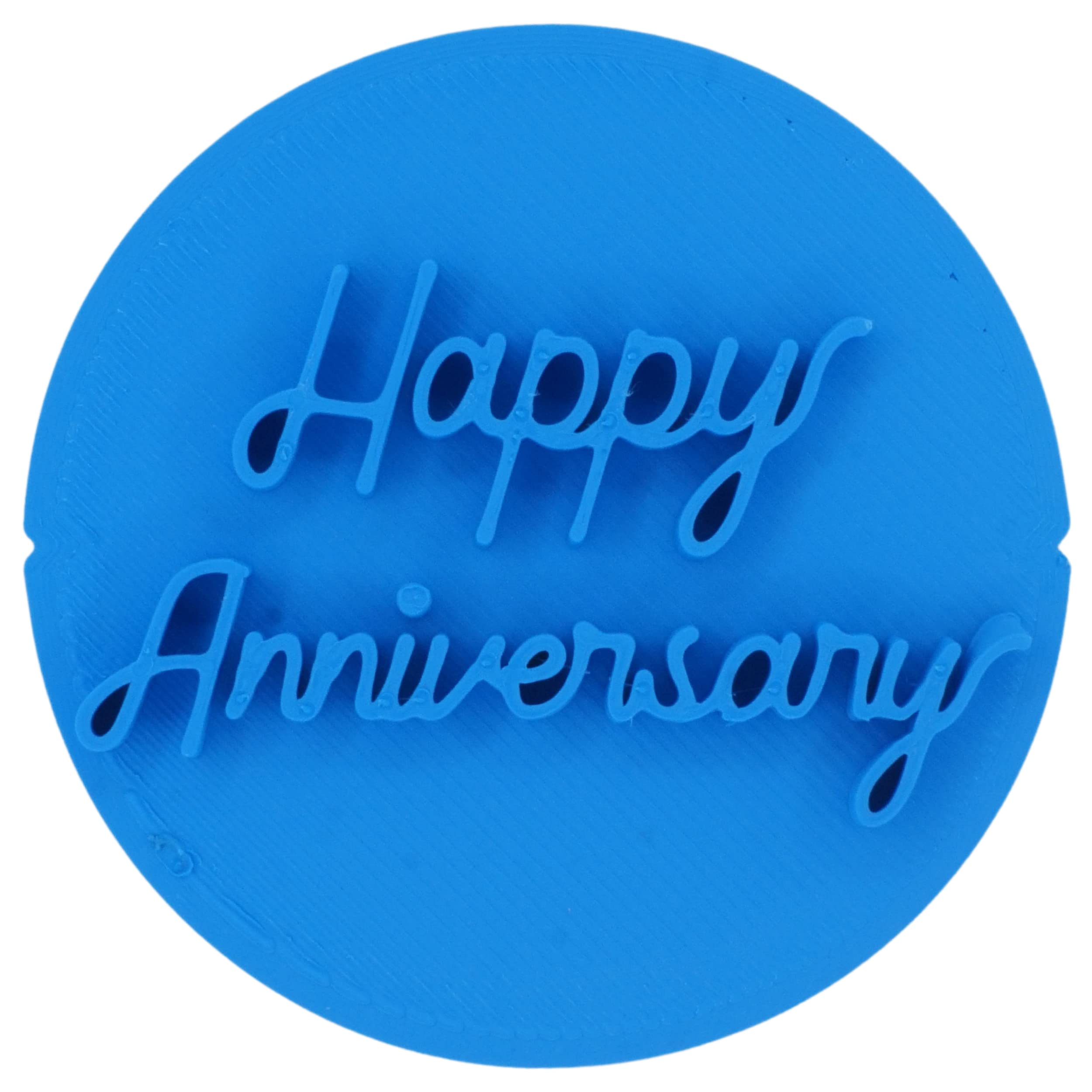 Happy Anniversary Cookie Stamp Fondant Embosser 6cm (2.36 inches) Made in The UK for Baking, Cooking, Fondant, Icing, Cupcake, Cookie, Cake, Biscuits, Decoration