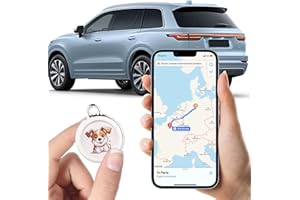 SKBENQK GPS Tracker for Vehicles - Real-Time Tracking Device with Global Coverage for Cars, Kids, Cats, and Dogs - No Subscription, Monthly Fees, or SIM Card Required （Dogs Style）