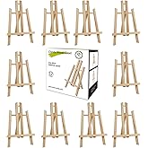 12Pack Wooden Tabletop Easel for Painting and Display, 11.8" Small Portable A-Frame Tripod Stand for 8x10 and 11x14 Canvas, Desk Easel for Photos, Students Kids Beginners