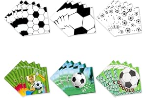 Qpout 120pcs Soccer Napkins Soccer Party Decorations, 13x13 inch Soccer Napkins for Party, 6 Styles Soccer Party Napkins, Men