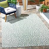 SAFAVIEH Courtyard Collection 5'3" x 7'7" Ivory/Green CY8505 Indoor/ Outdoor Waterproof Easy Cleaning Patio Backyard Mudroom 