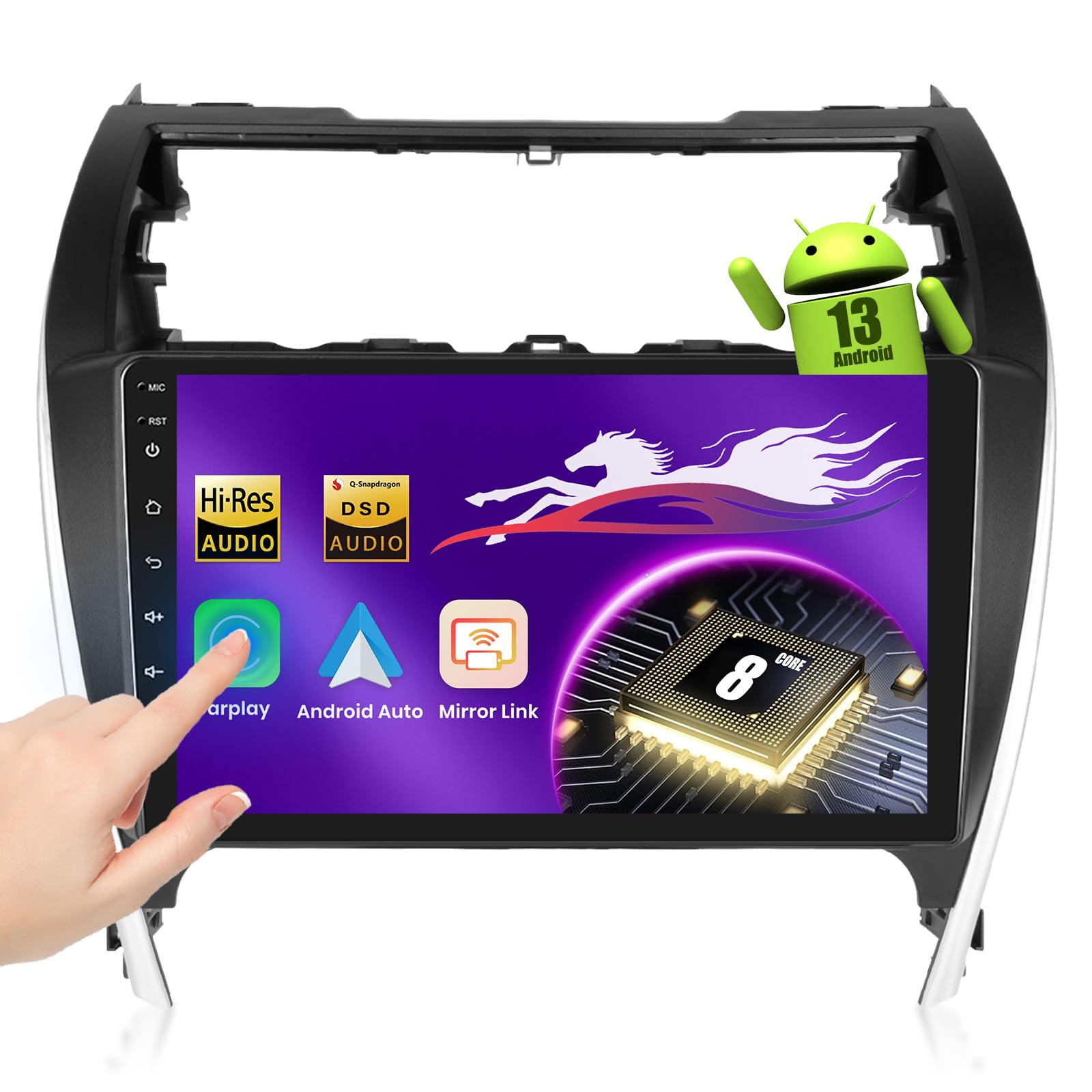 Photo 1 of Qualcomm 8 Core 4G+64G Car Stereo for Toyota Camry 2012 2013 2014 with 5G WIFI/10.1" 1280P QLED Touchscreen, Android Car Radio Wireless Carplay Android Auto BT5.1/DSP/Hi-Res/SWC/GPS/OTA +Backup Cam