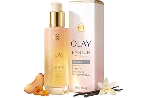 Olay Enrich Boosting Body Oil for Women, 3-in-1 Oil + Serum Complex 4 fl oz | With Argan Oil, Roseship Oil, & Collagen Peptid