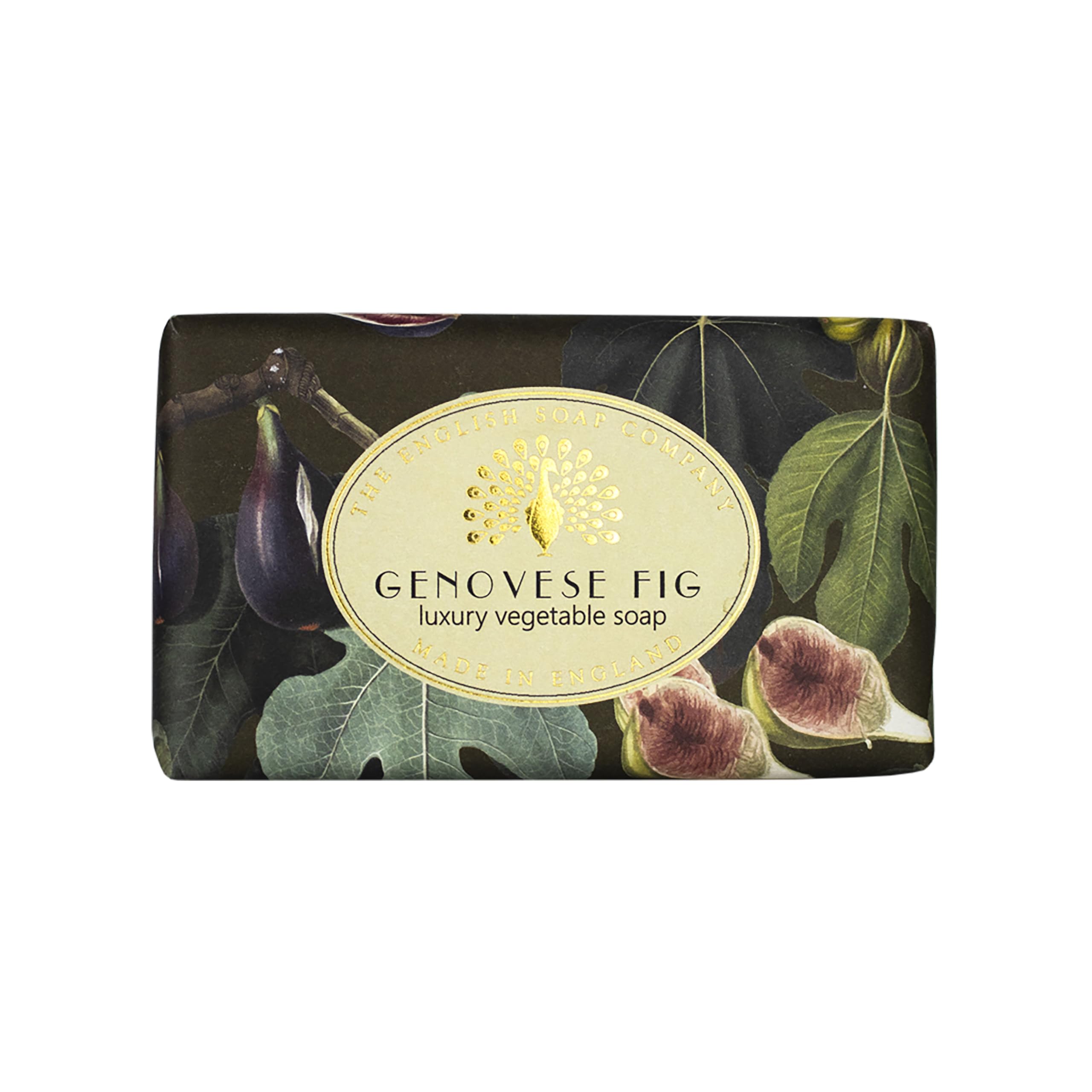 The English Soap Company Heritage Genovese Fig Soap Bar - Luxury Shea Butter Soap with Rich Fruity and Woody Fragrance - Vegan Friendly Gift - 190g