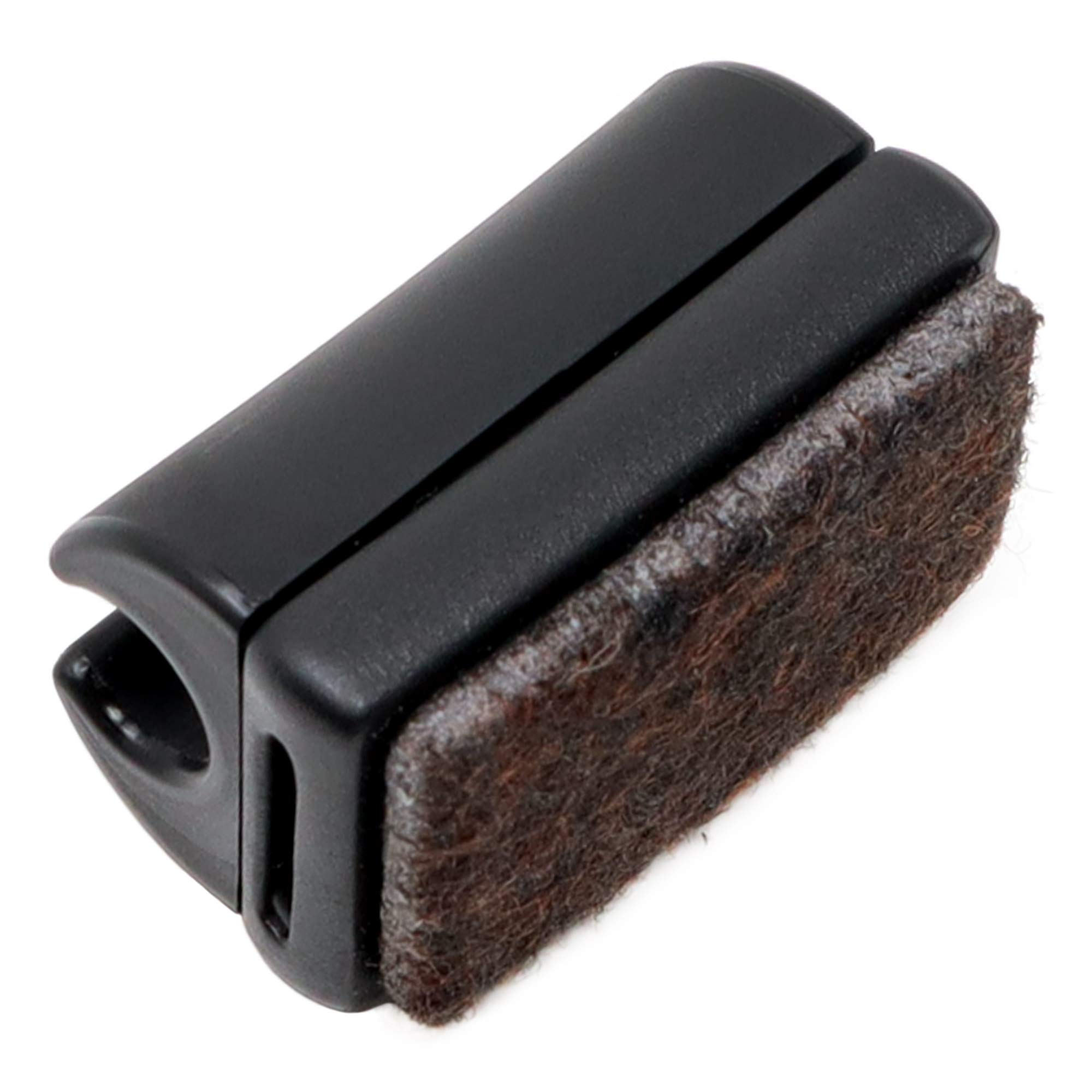 Adsamm® / 4 x saddle feet with felt pads / ø for round tubes 0.24 - 0.28 '' (6 - 7 mm) / black / round / quality furniture glides for tubular steel chairs