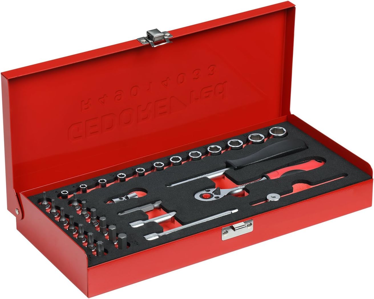 GEDORE Red Socket Spanner Set 1/4 Inch 32-Piece in High-Quality Metal, Multicoloured, 1/4 Zoll - Image 3