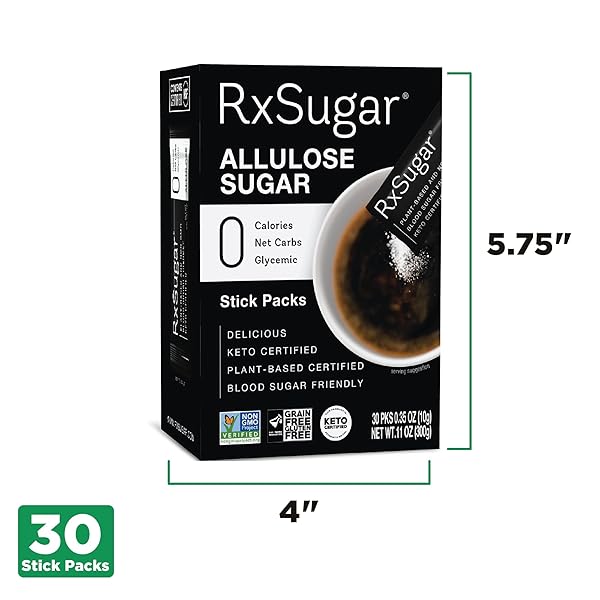 RXSUGAR NUTRITIOUS SUGAR STICK PACKS – 30 PACKS