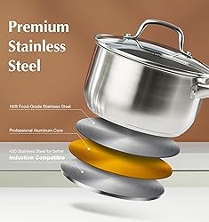 KOCH SYSTEME CS Stainless Steel Saucepan, 3 Quart
