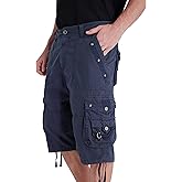 VOPOKER Mens Cargo Shorts Cotton Ripstop Straight Leg Below Knee Twill Casual Summer Long Shorts