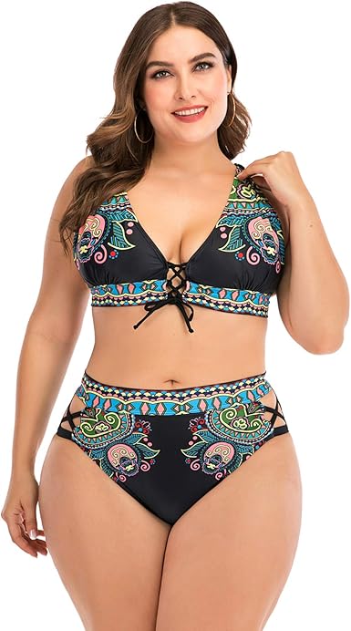 amazon plus size two piece bathing suits