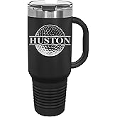 Personalized GOLF 40 oz. Tall Mug, Golfer, Golfing, Golf Coaches Mug Gift - Laser Engraved Polar Camel Suregrip Stainless Steel 40 oz. Tall Mug with handle, 12 Colors (Black)