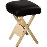 Master Massage Tables Lightweight Wooden Handy Folding Massage Stool, Black