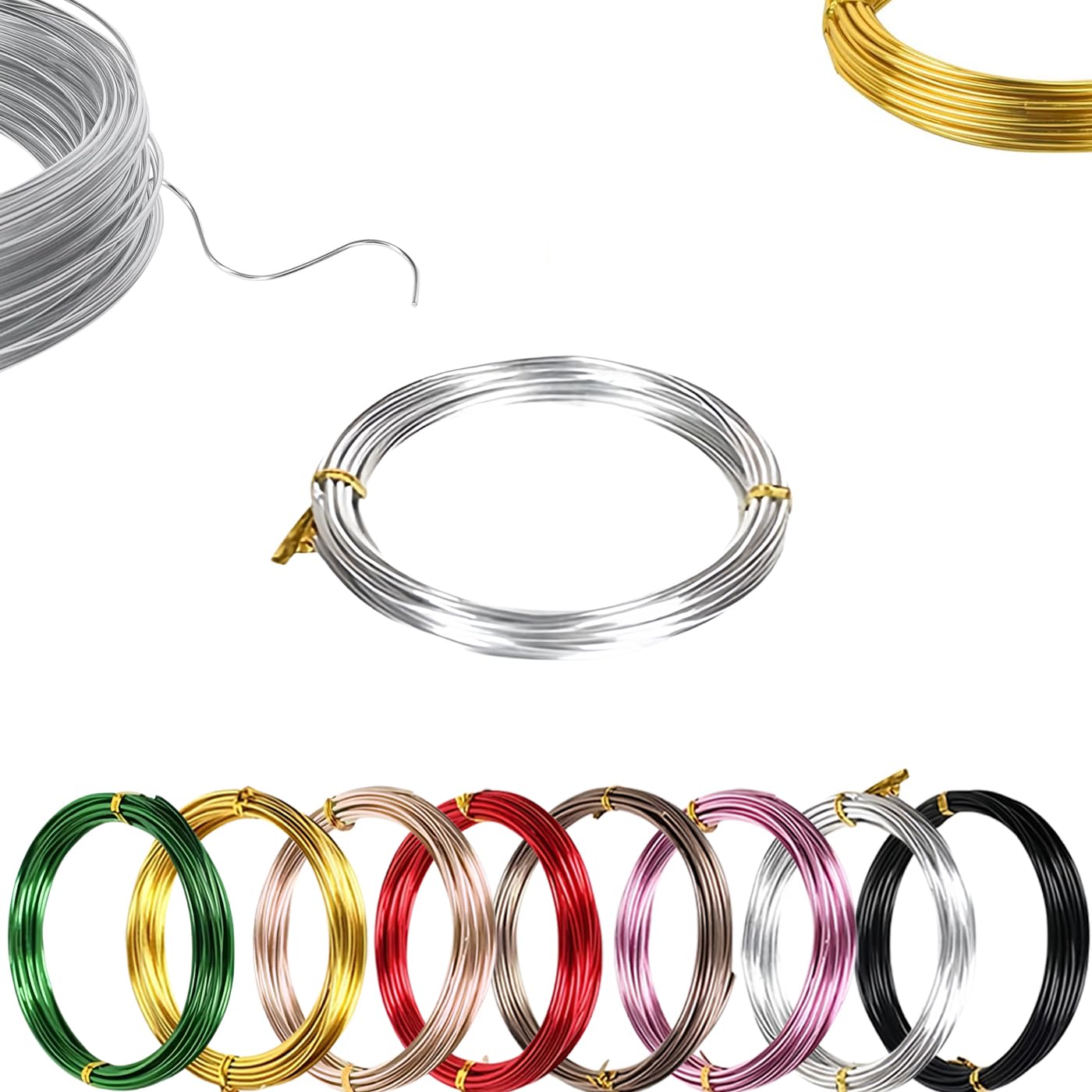 15m Silver Aluminum Craft Wire 3mm 9 Gauge,Thick Crafting Bendable Sculpting Copper Wires,Weaving Wrapping Florist Metal Wire for Jewellery Making,Modelling,Bead Floral Making Skeleton Wires