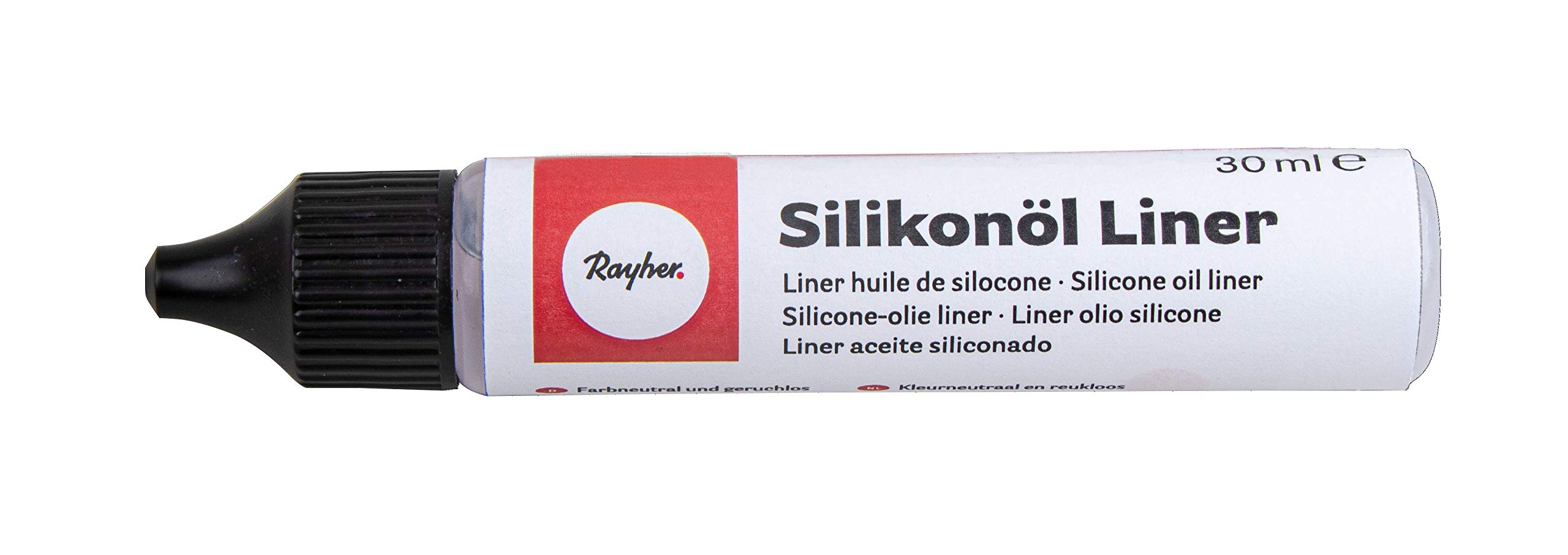 Rayher 34453000 Silicone Oil with Applicator Tip for Acrylic Pouring and Resin Craft, Clear, 30 ml