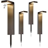 COXSENI Motion Sensor Solar Pathway Lights Outdoor,6 Working Modes,4 Pack | 400LM,Auto 150&deg; Sensing Angle,16.5 Ft Detection Distance,2 Color Temperatures,IP65 Waterproof,Garden,Yard,Driveway,Walkway