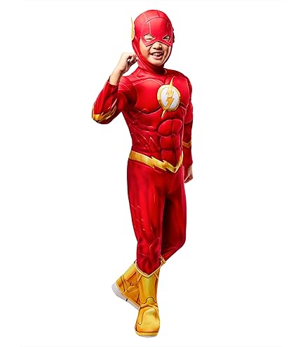 Rubie's Justice League Deluxe Superman Costume For Boys - Muscle Chest Jumpsuit With Cape & Boot Tops, Small, Officially Licensed - View #3