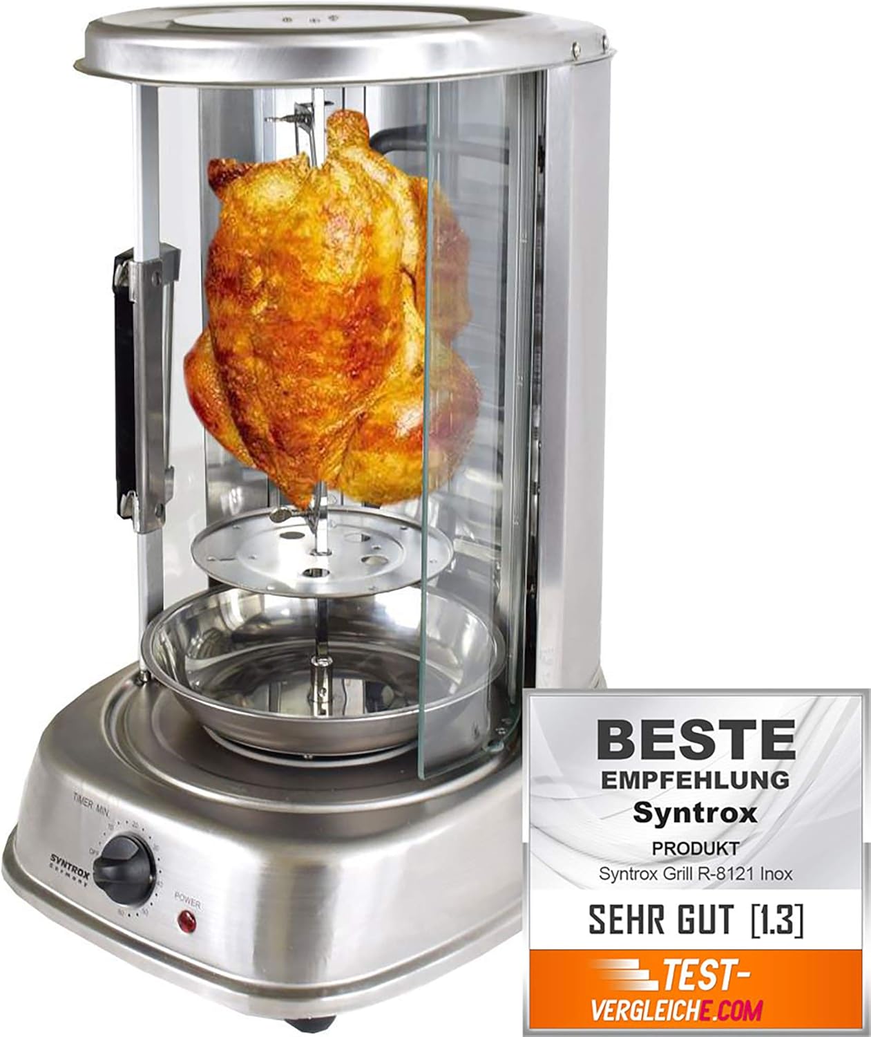Syntrox Germany Edelstahl Dönergrill Gyrosgrill Hähnchengrill R-8121 Inox