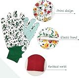 Grantop Gardening Gloves for Women 2 Pairs Floral Non-Slip Elastic Cuffs view 3