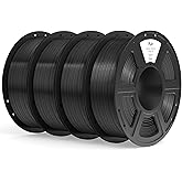ELEGOO PLA+ Filament 1.75mm Black 4KG, High Toughness PLA Plus 3D Printer Filament Dimensional Accuracy +/- 0.02mm, 4pcs 1kg Spool(2.2lbs) Fits for Most FDM 3D Printers