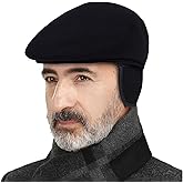 DOCILA Ivy Cap for Men Retractable Invisible Earflap Caps Warm Outdoor Ear Cover Wool Blend Beret Flat Newsboy Gatsby Hats