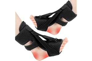 ANSUSIC Plantar Fasciitis Night Splint-Upgrade 3 Adjustable Planter Facetious Relief Brace,Plantar Fasciitis Relief Women Men Straps,Support Relief Foot Drop Achilles Tendonitis Day Night(Black-2PC)