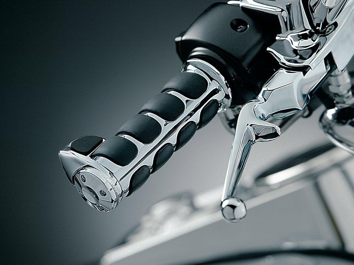 Kuryakyn 6228 Premium ISO Handlebar Grips with Standard Throttle Boss for Electronic Throttle Control: 2008-19 Harley-Davidson Motorcycles, Chrome, 1 Pair: Kuryakyn: Automotive