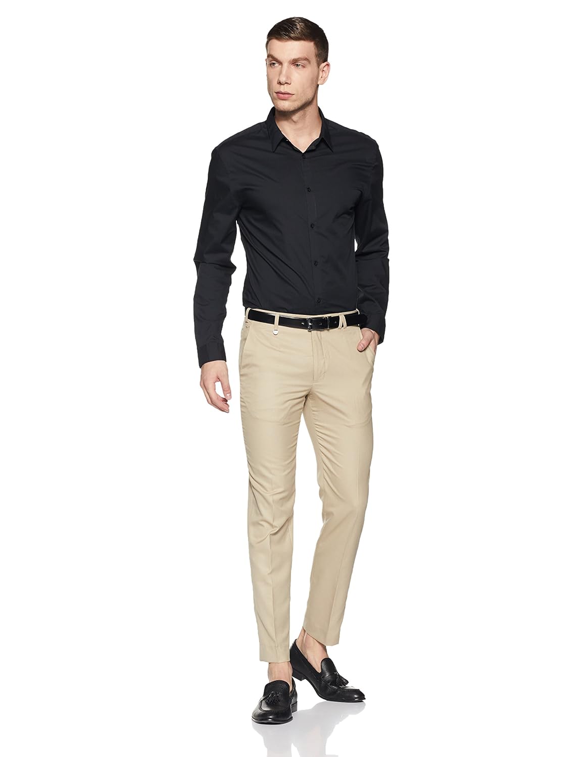 park avenue men's slim fit formal trousers