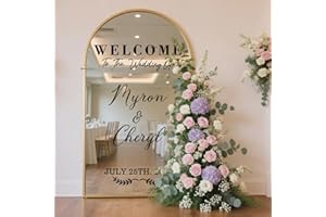 Custom Wedding Mirror Decal Personalized Welcome to Our Wedding Mirror Decal Customized Mirrors Letters Name Sign DIY Vinyl S