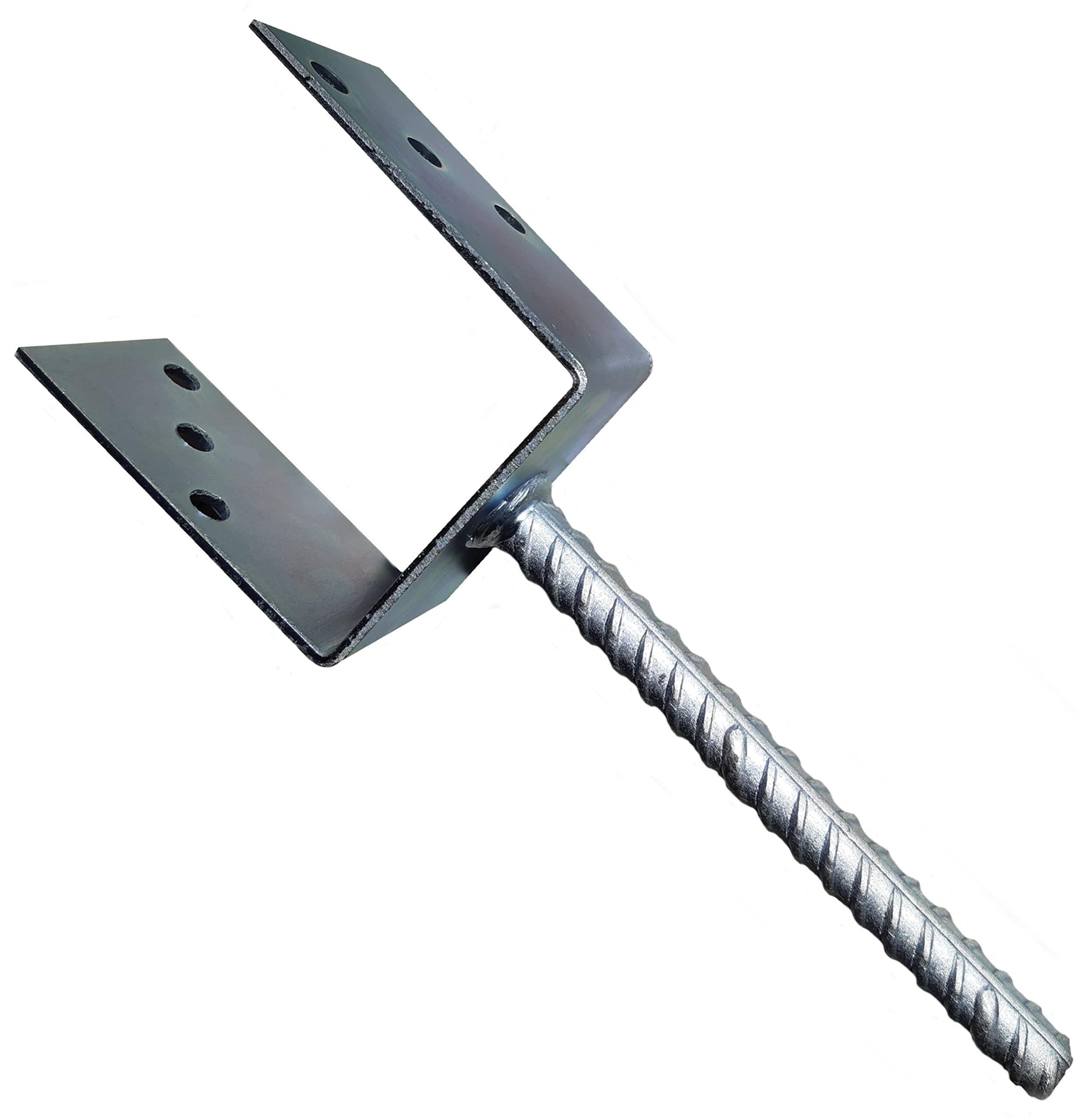 U Type Post Fence Foot Shaped Galvanised 4mm Thick Support Concrete in U Heavy Duty Anchor Riffler Tool Steel 4mm Thick 90 x 100 x 60mm - 3.54 Inch x 4 Inch x 2.36 Inch