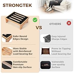 StrongTek 5" High Wooden Bed Step Stool for