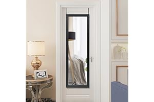 SPORFIT Door Mirror, 120 x 37cm Hanging Mirror with 2 Sets of Height Adjusting Hooks, Wall Mounted Hanging Mirror for Bedroom