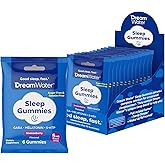 Dream Water Sleep Aid Melatonin Gummies with GABA & 5-HTP; Naturally Flavored Sleep Gummies, Snoozeberry Flavor - 6ct Pouches x 12pack