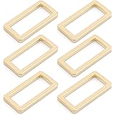 CRAFTMEMORE Metal Flat Rectangle Rings Buckle for Bag Belt Strap Heavy Duty Loop Quality Finish 6 Pack VTLP (1 1/4 Inches (32 mm), Gold)