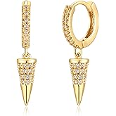 VACRONA Gold Heart Hoop Earrings Huggie Earrings for Women 14k Gold Plated Small Hoops Earrings