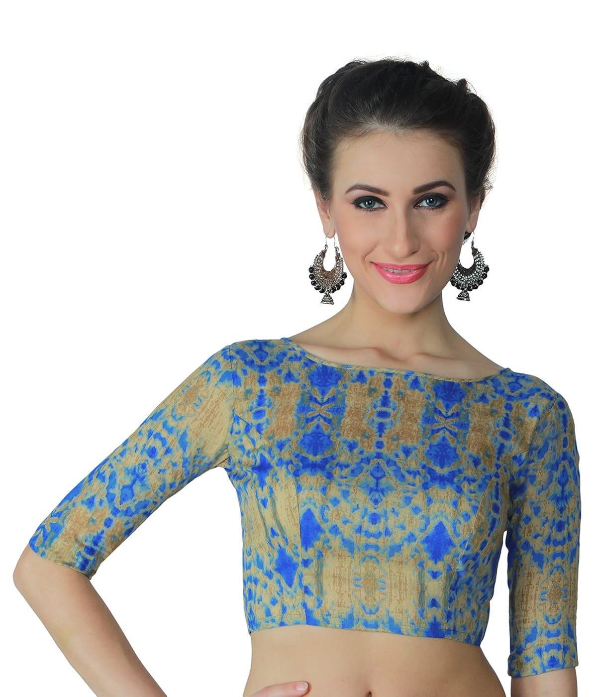 studio shringaar women's cotton abstract print blouse