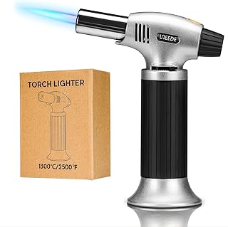 HENMI Flambierbrenner Butan Gasbrenner für die Küchenbrenne Home Küche-Schwarz Creme Brulee Lötbrenner für DIY,Gebäck, Desserts, Hartlöten, Löten, Camping (Butan ist Nicht enthalten)