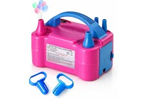 Acclsoop Balloon Pump Electric with Dual Nozzles & Tying Tool - Portable Inflator for Party Balloons, Gender Reveal, Baby Shower, Holidays