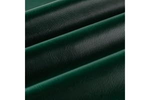 Wooqu PU leather Book Cloth, Polyurethane Coated and Non-woven Base, Leather-like Look, Soft, 17x29”, for Book Binding, Vintage Grain, Dark Green