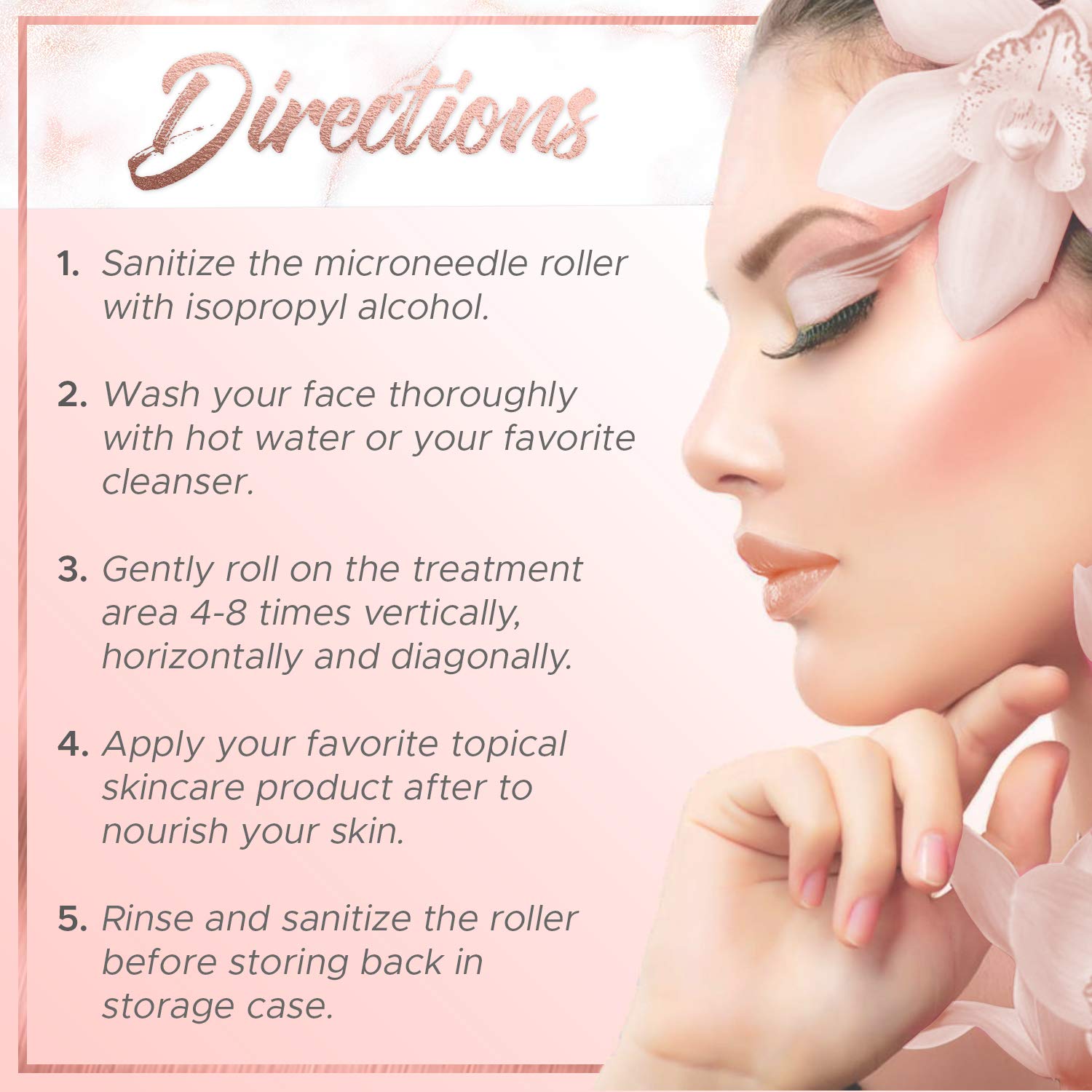 Derma Roller Cosmetic Microneedling Kit for Face 0.25mm - Microneedle Face Roller Microdermabrasion Tool 540 Titanium Micro Needles for Facial, Beard & Hair Growth - Includes 3 Ebooks & Storage Case: Beauty