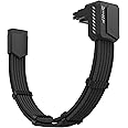 EZDIY-FAB Shield PCIE 5.1 GPU Extension Cable with 90 Degree 12V-2x6 Angle Adapter,16pin (12+4) 12VHPWR PCIe 5.1 PSU Cable Extension for RTX 40 Series with Combs-Standard Type-Black