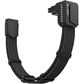 EZDIY-FAB Shield PCIe 5.1 12V-2x6 90&deg; GPU Extension Cable, Black, STD | 90&deg; Angle Adapter, 12V-2x6 GPU Extender, 12VHPWR Compatible, 12+4 Pin Male-Female, RTX 40/50 Series, Clean Cable Routing