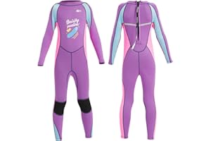 Kids Wetsuit, Gimilife Shorty Wetsuit for Boys Girls Toddlers, Full Body Neoprene Swimsuit,Stretch Short/Long Sleeve Diving S