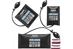 eSynic 3 Pack Air Wedge Bag with Hand Pump-440LB Lift Capacity Anti-Slip Air LiftingShim Tool-Alignment Tool & Leveling Kit-3