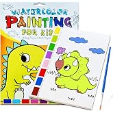 JZILU Watercolor Coloring Book for Kids, Paint with Water- Magic Paint Set Water Painting Book for Toddlers- Arts and Crafts Kit for Girls Boys Travel Activities -Stocking Stuffers for Kids
