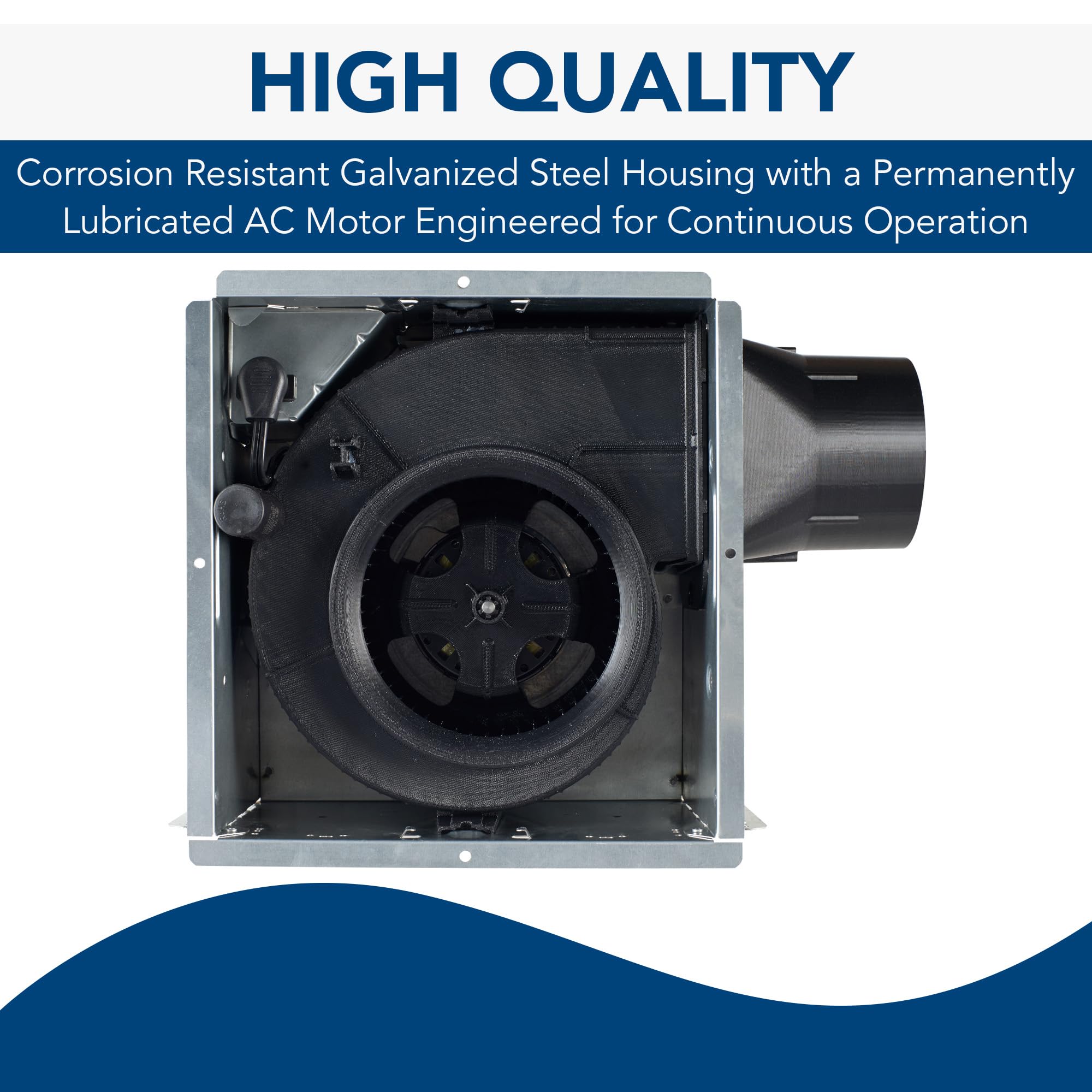 Broan-NuTone A110 Ventilation Fan with Roomside Installation, 110 CFM, 3.0 Sones,White