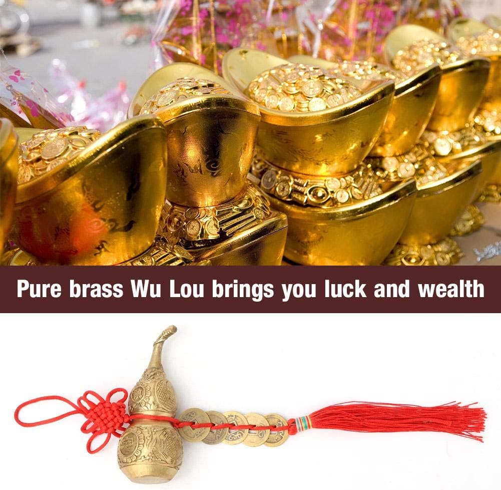 Hztyyier Brass Wu Lou CucurbitChinese Lucky Gourd Ornament Ornaments Ornaments, Red - Image 4