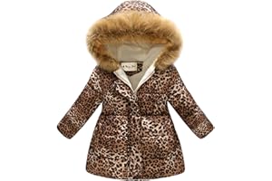 Miss Bei Girl's Winter Coat Jacket Hooded Kids Toddler Flower Print Parka Outwear Warm Cotton Puffer Hooded Jacket