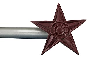 Urbanest Star Window Curtain Drapery Rod Set (Red Star Finial, 28"-48")